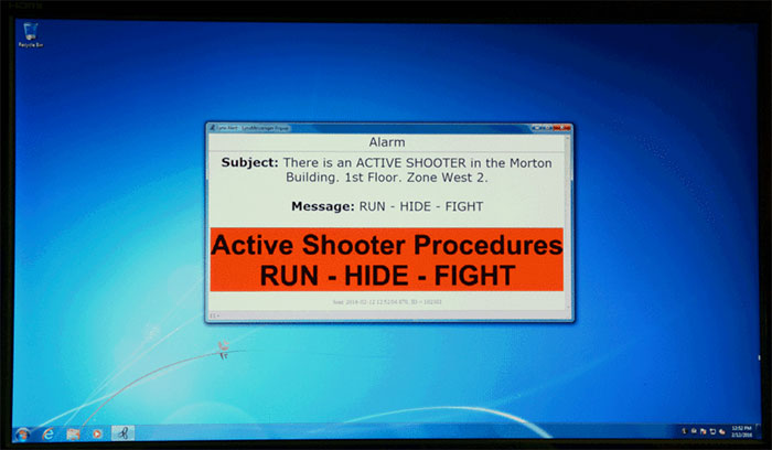 Mass Notification Alarm on Desktop Computer